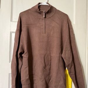 Men's Chocolate Zip-Up Sweater